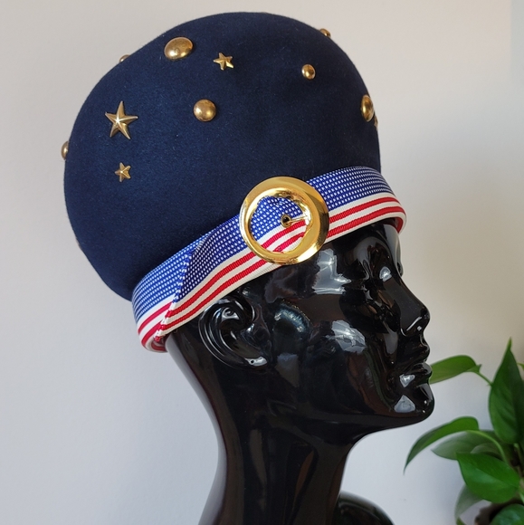 VTG 60s Frank Olive Patriotic Wool Felt Hat main image 5